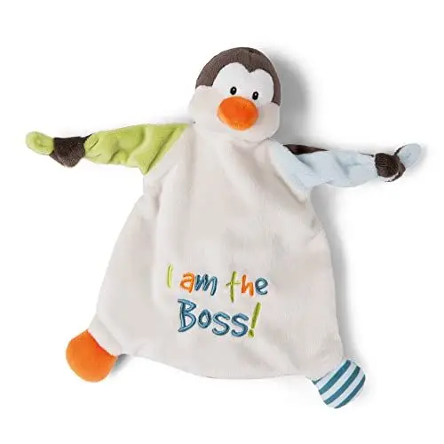 Produktbild: NICI Schmusetuch Pinguin I am The Boss! 25x25 cm – Schnuffeltuch ab 0+ Monaten – Kuscheltuch für Babys & Kleinkinder – Baby Kuscheltier/Schnuffeltuch – Schmusetuch für Mädchen & Jungen