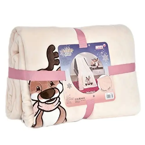 Produktbild: NICI 48335 Plüschdecke Rentier Jonte ca. 140x175cm Winter Friends Green