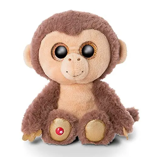 Produktbild: NICI 46945 Original - Glubschis Hobson 15 cm - Cuddly toy monkey with big eyes - Fluffy plush toy with glitter eyes - cuddly toy for cuddly toy lovers, brown/beige