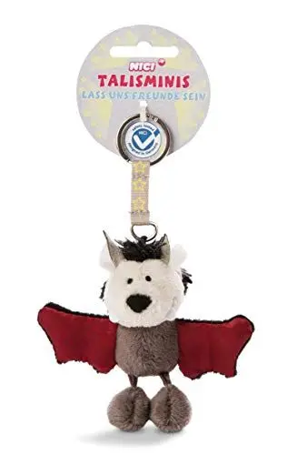 Produktbild: NICI Fledermaus 7cm Talisminis – Fledermaus Kuscheltieranhänger mit Schlüsselring für Schlüsselband, Schlüsselbund, Schlüsselhalter & Schlüsselkette – Taschenanhänger mit Botschaft