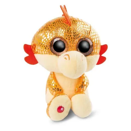 Produktbild: NICI Glubschis: Das Original – Glubschis Drache Yo-Yo 15 cm – Kuscheltier Drache mit großen Augen – Flauschiges Plüschtier mit Glitzeraugen – Schmusetier für Kuscheltierliebhaber, orange