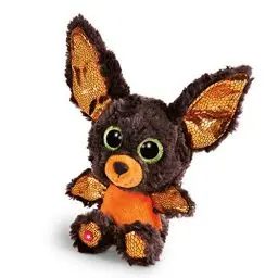 Produktbild: NICI Glubschis: Das Original – Glubschis Halloween Fledermaus 15 cm I Kuscheltier Fledermaus mit großen Augen I Flauschiges Plüschtier mit Glitzeraugen ab 0 Monaten I braun / orange – 46305