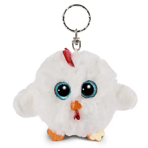 Produktbild: NICI Glubschis: Das Original – Glubschis Schlüsselanhänger Henne Henlou 9 cm – Huhn Kuscheltieranhänger mit Schlüsselring für Schlüsselband, Schlüsselbund & Schlüsselhalter – Taschenanhänger