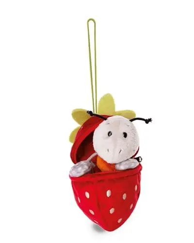 Produktbild: NICI Kuscheltier Ameise Enzi 13cm I Plüschtier Ameise in Einer Plüsch-Erdbeere als Kuscheltier Anhänger Green I Für Schmusetierliebhaber I Stofftier – 49434