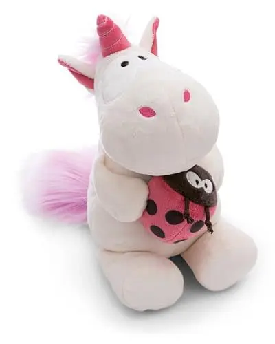 Produktbild: NICI Kuscheltier Einhorn Theodor mit Marienkäfer 25cm weiß - Stofftier aus weichem Plüsch, niedliches Plüschtier zum Kuscheln und Spielen, für Kinder & Erwachsene, tolle Geschenkidee - 61387
