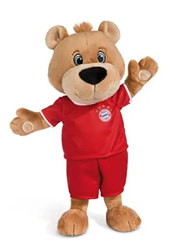 Produktbild: NICI Kuscheltier FC BAYERN MÜNCHEN Bär Berni 35 cm – Stofftier aus weichem Plüsch, Fußball Fanartikel zum Kuscheln und Spielen, für Kinder & Erwachsene, 49074, tolle Geschenkidee, braun