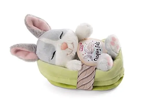 Produktbild: NICI Kuscheltier Hase grau 12 cm – Stofftier aus weichem Plüsch, niedliches Plüschtier im Körbchen zum Kuscheln und Spielen, für Kinder & Erwachsene, 48706, tolle Geschenkidee, hellgrau