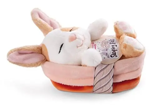 Produktbild: NICI Kuscheltier Hase karamell gepunktet 12 cm – Stofftier aus weichem Plüsch, niedliches Plüschtier im Körbchen zum Kuscheln und Spielen, für Kinder & Erwachsene, 48707, tolle Geschenkidee