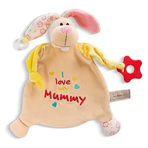 Produktbild: NICI Schmusetuch Hase mit Beißring und Schnullerbefestigung 25x25cm