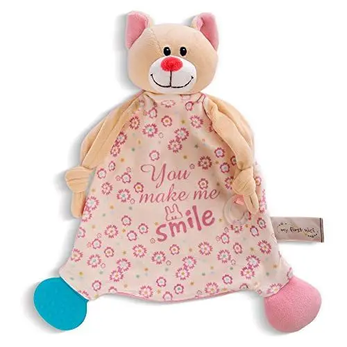 Produktbild: NICI Schmusetuch Katze 25 x 25 cm – niedliches Schnuffeltuch ab 0 + Monaten, Kuscheltuch für Mädchen, Jungen & Babys, 48894, tolle Geschenkidee, beige