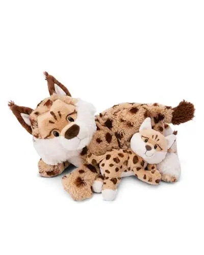 Produktbild: NICI Wild Friends Kuscheltier Luchs Mutter 40 cm & Kind 20 cm - Niedliche Stofftiere zum Kuscheln, Spielen und Liebhaben, Nachhaltig produzierte Plüschtiere - 49812, Beige