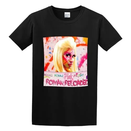 Produktbild: Nicki Minaj Pink Friday Roman Reloaded Mens Fashion T-Shirt Casual Tees Black 3XL