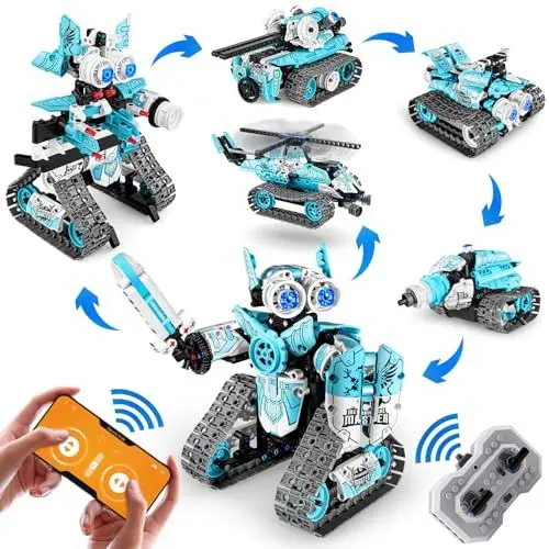 Produktbild: nicknack Ferngesteuertes Bauspielzeug,Technik Roboter für Kinder Spielzeug, 6 In 1 App Programmierbar Roboter Bausatz Geschenke für Jungs Mädchen 6-12+ Jahre
