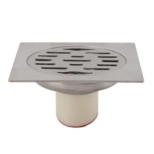 Produktbild: Nicmondo Quadratischer Duschabfluss 4 Zoll, mit Abnehmbarer Gitterabdeckung, Anti-Verstopfungs-Design, Geruchsdichte Funktion, Anwendbar für 50–75 Mm Rohre