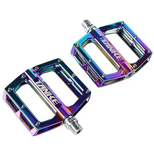 Produktbild: NICOLIE Oil Slick Mountainbike Pedale MTB Plattkompatibel Mit Aluminium Rennrad Lager Anti-Schlupf BMX Klappfahrrad Fahrradteile - Regenbogen