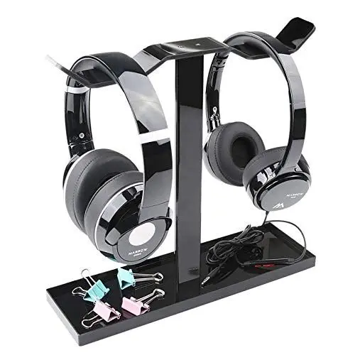 Produktbild: Nicoone Dual Kopfhörer Stehen Kopfhörer Headset Kleiderbügel Halter mit Schwere Basis Gaming Headsets Halter Aufhänger für Lagerung Und Tragen