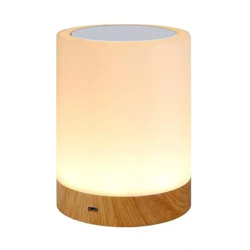 Produktbild: Nicoone Nachttischlampe Berührungssensor LED- Nachtlicht Tragbare Dimmable RGB- LED- Nachtlicht- Touch- Lampe Wiederaufladbare Batterie- Tischleuchte für Kind Kinder Schlafzimmer Camping