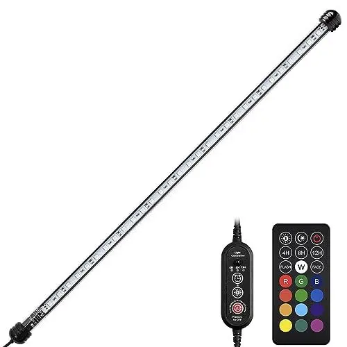 Produktbild: NICREW Aquarium LED Beleuchtung, IP 68 Wasserdicht Aquarium Lampe mit Timer, 5 Helligkeitsstufen Dimmbar Unterwasserbeleuchtung für Süßwasser- und Meerwasseraquarium, 58cm