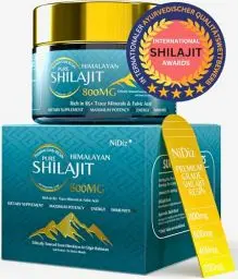 Produktbild: NiDiZ Mumijo Shilajit Original Himalaya 800mg, 50g - 55 Portionen, Shilajit Harz für Männer & Frauen, Shilajit-Ergänzung mit Ashwagandha, Löwenmähne, Maca & Tribulus Terrestris, 85+ Spurenelemente