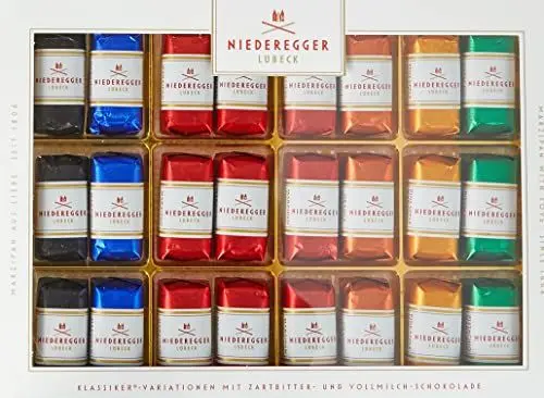Produktbild: Niederegger Marzipan Klassiker Variationen verpackte Pralinen 300g