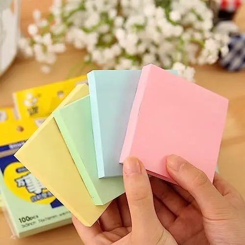 Produktbild: Niedliche Haftnotizen, Haftnotizen mit Breiter Anwendung, Reibungsloses Schreiben, 7,6 X 7,6 Cm, für Büro, Zuhause, Schule (Rosa)