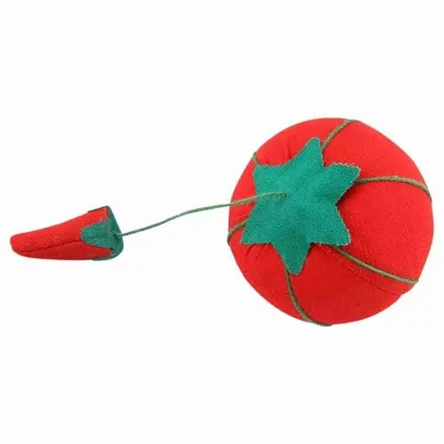 Produktbild: Niedliche Tomaten-Kugelform, Nadelkissen, Nadelkissenhalter, Handarbeitszubehör, 2 Stück/Set