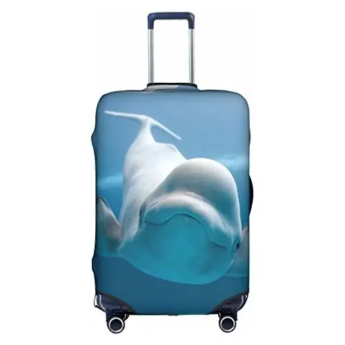 Produktbild: Niedlicher Beluga-Druck Reisegepäck Abdeckung Trolley Koffer Schutz für Rollkoffer Reisen Elastisch Spandex Koffer Schutz, weiß, 90