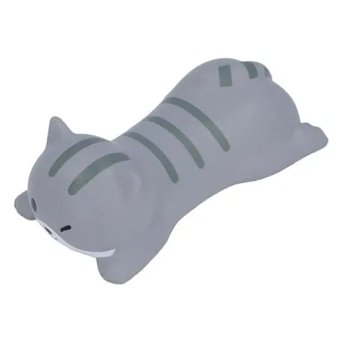Produktbild: Niedliches Handgelenkauflage-Kissen, PU-Karton-Druckmatte, Tastatur, Maus, Computer, Tiere-Pad für Laptop-Schreibtischbedarf, Cartoon-PU-Kissen (Graue Katze)