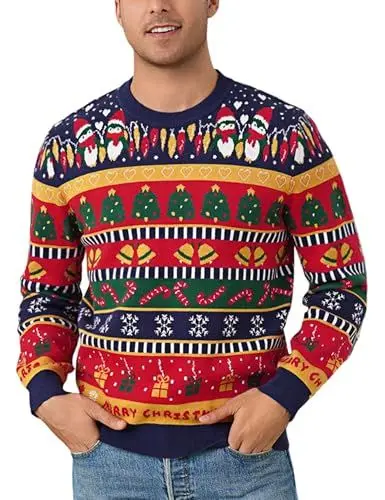 Produktbild: Nieery Weihnachtspullover Herren Hässlicher Weihnachtspulli Lustig Christmas Sweater Weihnachten Pullover Strickpullover