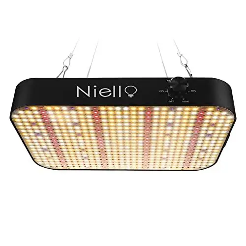 Produktbild: Niello LED Pflanzenlampe, 600w LED Grow Lampe mit 588 LEDs, UV & IR für Zimmerpflanzen, Vollspektrum Pflanzenlicht mit dimmbarer Daisy Chain Funktion für VEG, Blumen