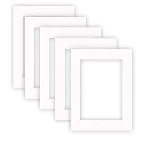 Produktbild: nielsen Conservation Passepartout Karton 1,5 mm | 5er Set | Außenformat 30x40 cm für Bildformat 20,5x29,5 cm (DIN A4) | Reinweiß (hellweiß) | Glatte Oberfläche