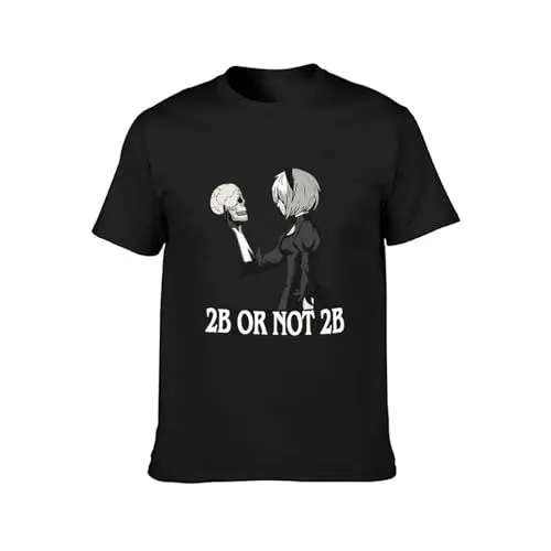 Produktbild: Nier Automata 2B Or Not 2B Men T-Shirt Graphic Mens Cotton Casual Black Tee Shirt XL