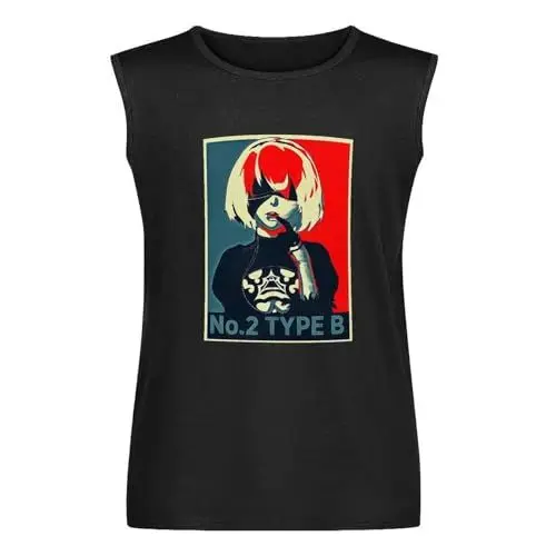 Produktbild: Nier Automata 2B Poster Men Ukraine Japan Game Novelty Ukraine Men Cotton Streetwear Men's Vests Tank Tops O-Neck 100% Cotton Undershirts Unisex Sleeveless Shirt XL