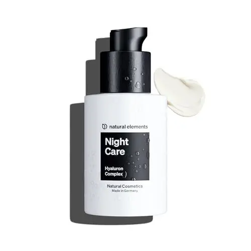 Produktbild: Night Care – 50ml Feuchtigkeitscreme – Nachtcreme mit Hyaluron, Glycerin, wertvollen Lipiden und Ceramiden – 100% Naturkosmetik – Regeneration, Anti Aging, Feuchtigkeit, Parfümfrei