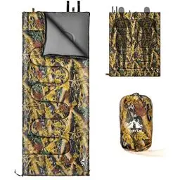 Produktbild: Night Cat Camping Schlafsack Deckenschlafsäcke für Erwachsene 3 Jahreszeiten Portable Leichtgewicht Backpacking Wandern Outdoor Empfehlen 5℃-15℃ 80x190cm Wechseln Sie zu Einer Steppdecke oder Decke