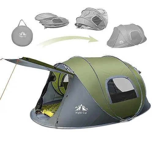 Produktbild: Night Cat Pop Up Zelt 2 Personen Mann Wasserdicht Wurfzelt Atmungsaktiv Einfache Einstellung für Camping Wandern