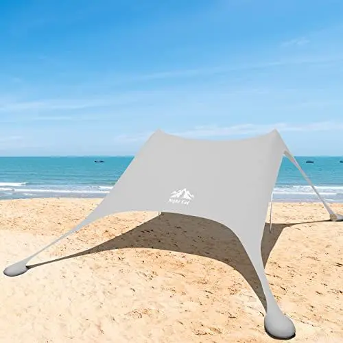 Produktbild: Night Cat Strandzelt Lycra Schatten Zelt Strandmuschel Sonnensegel Sun Shelter UV-Schutz UPF 50+ mit Sandsack Anker für Strand Picknick Angeln Camping