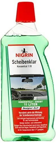 Produktbild: NIGRIN Scheibenklar Konzentrat 1:10 Designer Duft| 1 Liter | Reinigungszusatz für Autoscheiben und Scheinwerfer | entfernt Insekten, Öl, Fett | schlierenfrei | verhindert Streulicht | ab 5 °C
