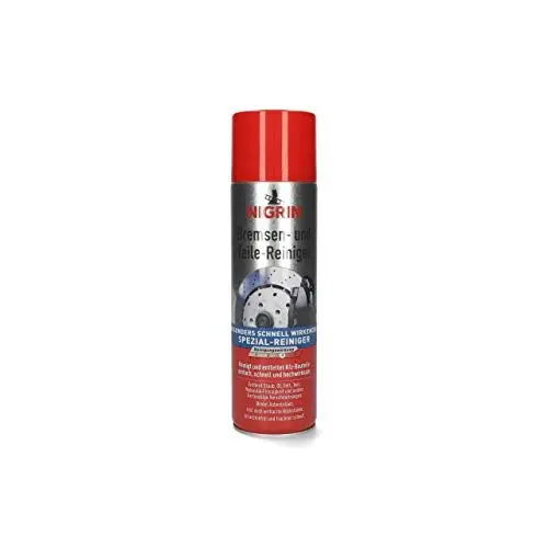 Produktbild: NIGRIN Bremsenreiniger, Motor-Teilereiniger, 500 ml Sprühdose, zur Entfettung von Bremsen-, Motor- und Maschinenteilen, 1 Stück, weiß