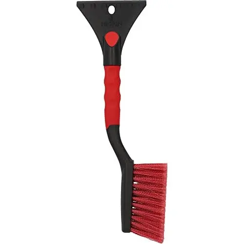 Produktbild: NIGRIN Eiskratzer mit Schneebesen, ergonomischer Griff, aus hochstabilem ABS, Schwarz-rot