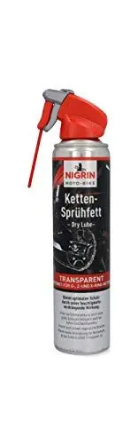Produktbild: NIGRIN MOTO-BIKE Dry Lube Ketten-Sprühfett für Motorrad, 400 ml, geeignet für O-, Z- und X-Ring-Ketten, Korrosionsschutz, farblos