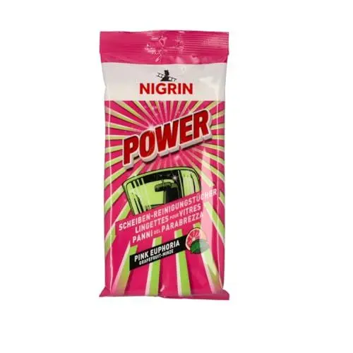 Produktbild: NIGRIN Power Scheiben-Reinigungstücher, reinigt schlierenfrei, streifenfrei, für alle Glasflächen, schützen langanhaltend gegen Beschlagen, weiß, 20 Stück