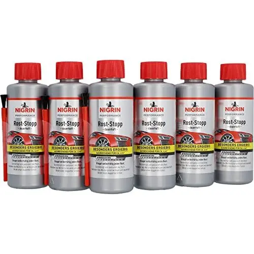 Produktbild: NIGRIN Rost-Stopp, Korrosionsschutz auf Tanin-Basis, langanhaltender Rostschutz,6 x 200 ml, Braun