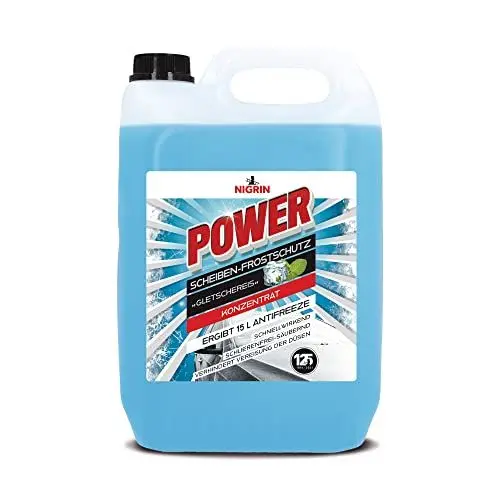 Produktbild: NIGRIN Scheiben-Frostschutz Power Konzentrat -52°, schnellwirkend, schlierenfrei und verhindert erneutes Einfrieren, blau, 5 Liter, 1 stück (1er Pack)
