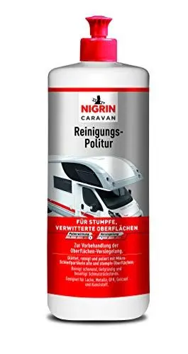 Produktbild: NIGRIN Wohnmobil Politur, reinigt, pflegt und bereitet Fahrzeugoberflächen auf, für Poliermaschinen geeignet, als Vorbereitung für die Versiegelung, für alle Fahrzeugarten, 1 l