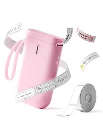 Produktbild: NIIMBOT Mini D11 Etikettendrucker, Tragbarer Bluetooth Etikettiergerät Beschriftungsgerät Selbstklebend, Sticker Drucker Label Printer mit iOS Android, Geeignet für Zuhause Schule Büro, Rosa