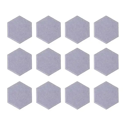 Produktbild: Niiyen 12 Stück Sechseck-Akustikplatten, Schallabsorbierende Platten, Schallabsorber Panel Akustik, Akustikplatten Schalldämmung 14 x 12 x 7 cm Schallabsorber Panel (Moonlight Gray)