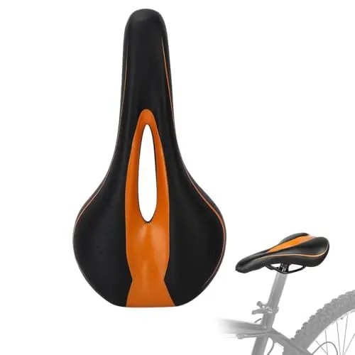 Produktbild: Niiyen Fahrrad Fahrradsattel, Mountain Road Fahrradsattel, Wasserdichtes Hohlkissen, Schwarz Orange Randkissen, Weicher Komfortabler Sitz Fahrradzubehör, Mountain Road Fahrradsattel