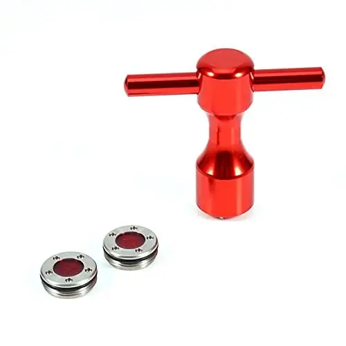 Produktbild: Niiyen Golf Putter Schraubendreher + 2 Stück Edelstahl Digitale Gegengewichtsschrauben, Rote Golf Putter Gewichte + Golf Schraubenschlüssel Werkzeug für Scotty Cameron Putter(15g)
