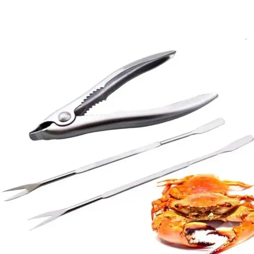 Produktbild: Niiyen Meeresfrüchte Gabel,Edelstahl Hummer Krabben Cracker Muschel Klaue Meeresfrüchte Gabeln Nüsse Öffner Küchenhelfer für die Küche Meeresfrüchte Fisch Krabben Garnelen Hummergabeln